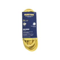 SURTEK, SYS-136040, Extensión Eléctrica de Uso Rudo 2 metros / 127 V CA 10 A Máximo / Color Amarillo.