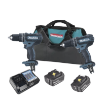 MAKITA, DLX2501S, KIT (DHP482Z Rotom..+ DTW181Z Pistola Impacto) 2 Baterías de 3 AH y Cargador Estuche de Lona18V
