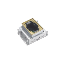 HUBBELL, HUB-B24-21, Caja Rectangular de Piso de Acero Galvanizado de 1 Gang / 3 Entradas de 1/2 , 2 Entradas 3/4 y 2 Entradas 3