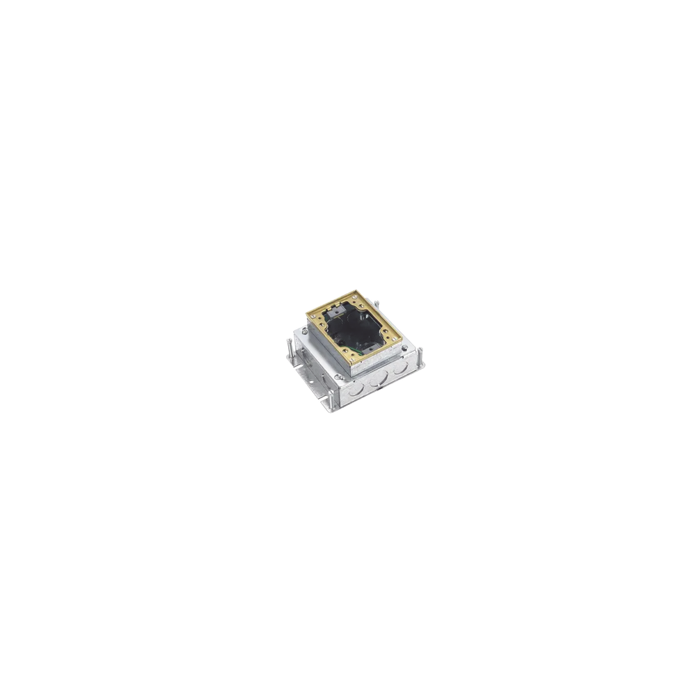 HUBBELL, HUB-B24-21, Caja Rectangular de Piso de Acero Galvanizado de 1 Gang / 3 Entradas de 1/2 , 2 Entradas 3/4 y 2 Entradas 3