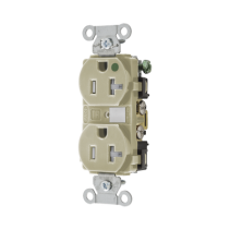 HUBBELL, HUB-8300-IVTRA, Contacto Duplex de 20 A 250 V CA/ Nema 6-20R / Grado Hospitalario / Color Marfil.