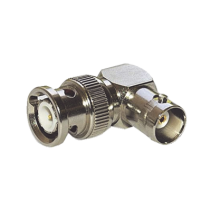 RF INDUSTRIES,LTD, RFB-1732, Adaptador en Ángulo Recto para 75 Ohm, de Conector BNC Macho a BNC Hembra (Monitor), Níquel/ Oro/ T