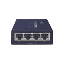 PLANET, HPOE-460, Inyector High PoE, de 4 Puertos Gigabit de Entrada, 4 Puertos PoE 802.3af/at Gigabit de Salida Para Cada Puert
