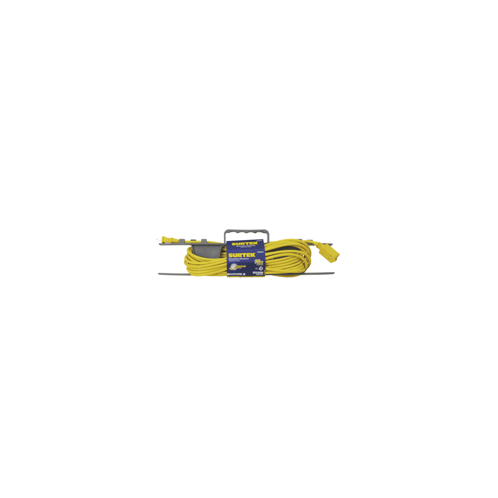 SURTEK, SYS-136041, Extensión eléctrica de Uso Rudo 4 metros / 127 V CA 10 A Máximo / Color Amarillo.