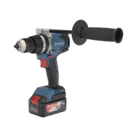 DONGCHENG, DCJ-Z0313-EM, Rotomartillo / Taladro Inalámbrico sin carbones de 20V, incluye 2 Baterías de 4.0Ah, Cargador y Maletín