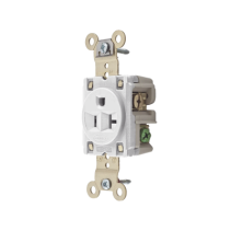 HUBBELL, HUB-HBL-5361-W, Contacto Sencillo / 20 A 125 V / 2 Polos 3 Hilos / Nema 5-20R / Color Blanco / Grado Industrial.