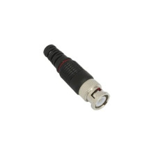EPCOM TITANIUM, TT-RG-97, Conector BNC macho en 75 Ohm con Base de Alivio Plástica Negra para Cable Coaxial RG-59/ Níquel/ Oro /