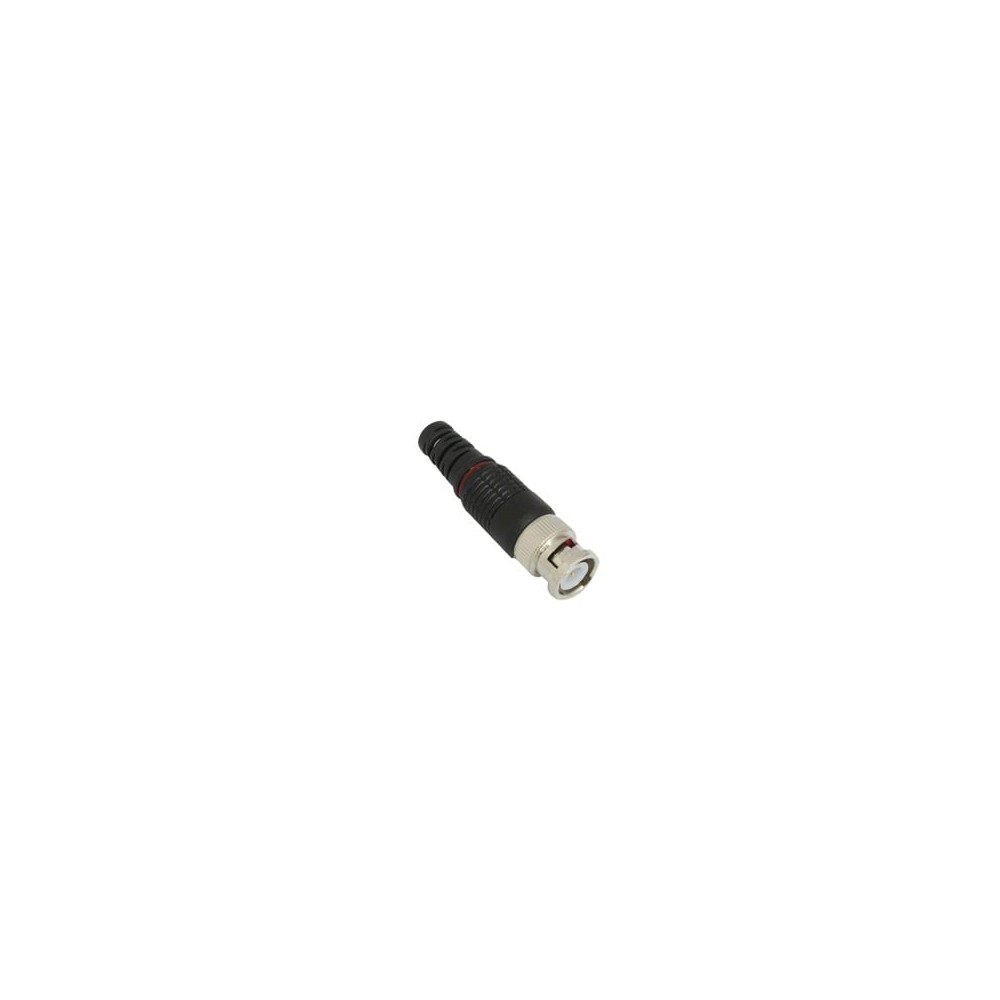 EPCOM TITANIUM, TT-RG-97, Conector BNC macho en 75 Ohm con Base de Alivio Plástica Negra para Cable Coaxial RG-59/ Níquel/ Oro /