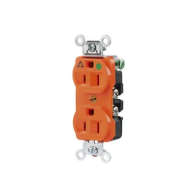 HUBBELL, HUB-IG8-200, Contacto Dúplex 15 A 125 V 2 Polos, 3 Hilos Color Naranja (Nema 5-15R). Grado Hospital.