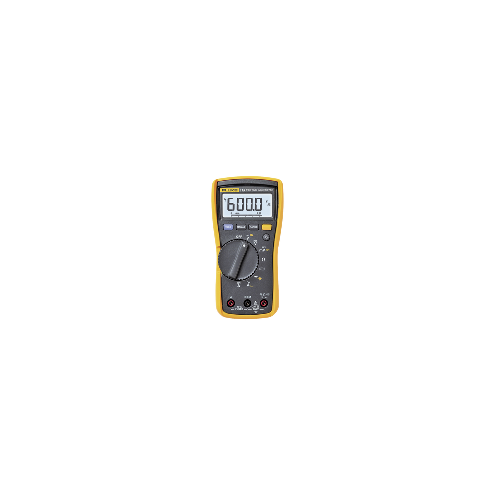 FLUKE, FLUKE-115, Multímetro Digital para Electricista, Para Pruebas de Capacitancia y Diodos, Uso con Voltaje Máximo de 600 V, 