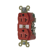 HUBBELL, HUB-IG5362R, Contacto Dúplex Conexión a Tierra Aislada/ 20 A 125 V/ 2 polos 3 Hilos/ Color Rojo/ Nema 5- 20R/ Grado Ind