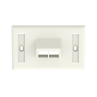 PANDUIT, NK2HSFIWY, Placa de Pared Horizontal, Salida Para 2 Puertos Keystone, Con Espacios Para Etiquetas, Color Blanco Mate
