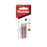 MAKITA, B-25884, Punta plana para atornillar de 4-5 x 50 mm forma “E”, zanco tipo hexagonal de 1/4 con punta magnética, blíster 