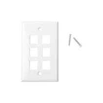LINKEDPRO BY EPCOM, LP-FP-20, Placa de pared de 6 puertos, Keystone, Color Blanco