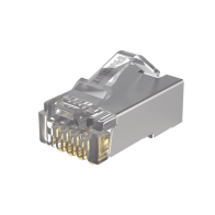 PANDUIT, MPS588-C, Plug RJ45 Cat5e Blindado, Para Cable UTP de Calibres 24-26 AWG, Chapado en Oro de 50 micras, Paquete de 100 p