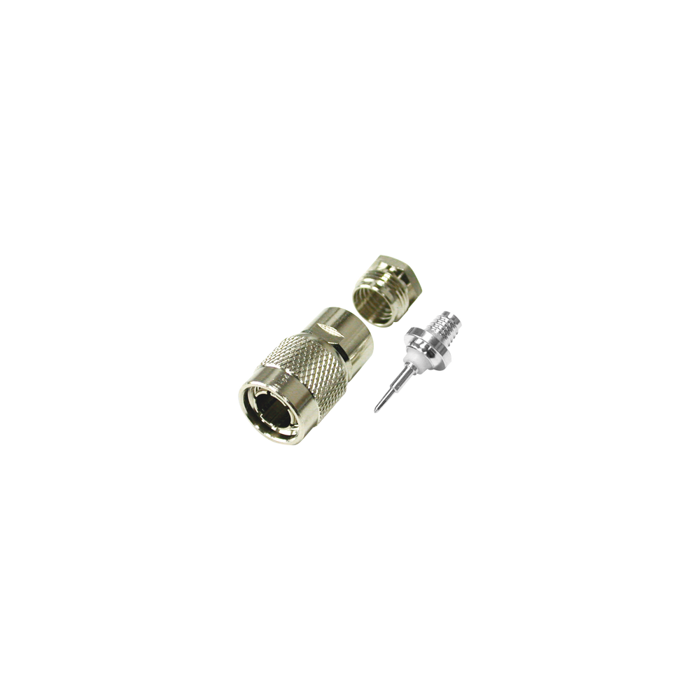 RF INDUSTRIES,LTD, RFT-1801, Conector TNC Macho de Rosca para Cable RG-59/U, Grupo D, Níquel/ Plata/ Teflón.