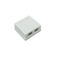 LINKEDPRO BY EPCOM, LP-WP-6037, Caja de pared con 2 puertos, incluye 2 jacks STP Cat5e Keystone