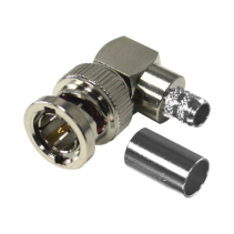 RF INDUSTRIES,LTD, RFB-1710-Q, Conector BNC Macho en Ángulo Recto para 75 Ohm, Anillo Plegable en Cable Coaxial RG-6/U, Grupo Q,