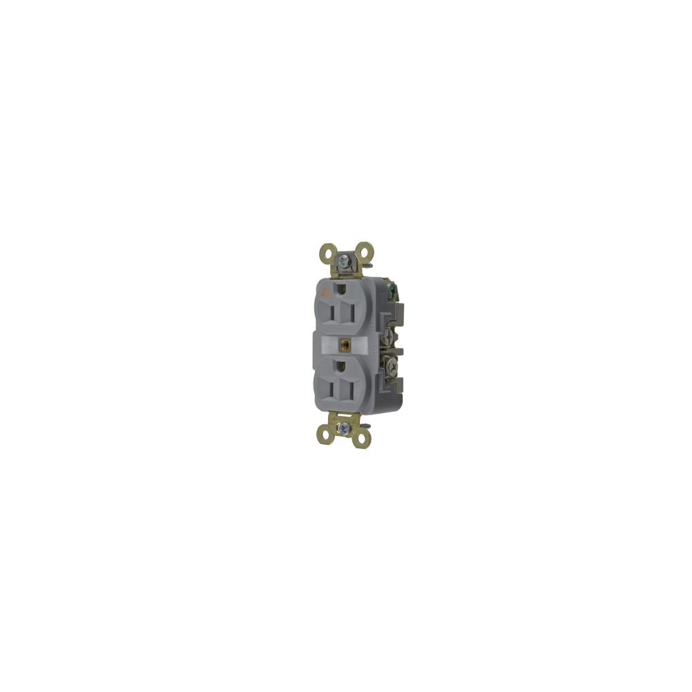 HUBBELL, HUB-IG-5262GY, Contacto Dúplex Conexión a Tierra Aislada 15A 125V/ 2 Polos 3 Hilos/ Color Gris/ Nema 5-15R/ Grado Indus