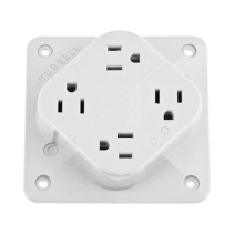 HUBBELL, HUBHBL415W, Multicontacto Dúplex con 6 Salidas/ 15 A 125 V CA/ 2 Polos 3 Hilos / Color Blanco.