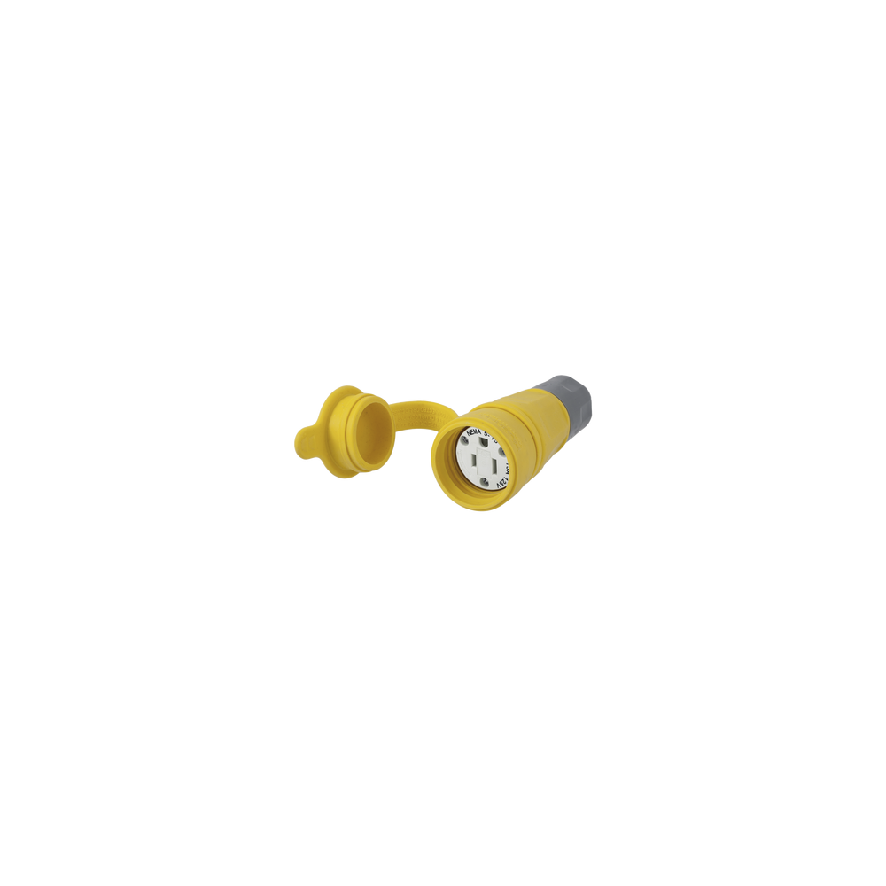 HUBBELL, HUB-HBL-15W-47A, Conector Hermético / 15 A 125 V CA / 2 Polos 3 Hilos/ NEMA 5-15 R/ Color Amarillo.