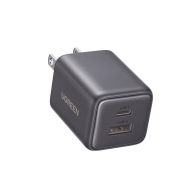 UGREEN, 55533, Cargador rápido GaN 1A1C de 20 W y 2 puertos