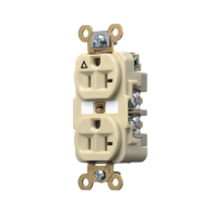 HUBBELL, HUB-IG5362I, Contacto Dúplex Conexión a Tierra Aislada/ 20 A 125 V/ 2 polos 3 Hilos/ Color Marfil/ Nema 5- 20R/ Grado I