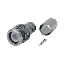 RF INDUSTRIES,LTD, RFB-1707-QQ, Conector BNC Macho (75 Ohm No Reales), Anillo Plegable para RG-59/U/62, Níquel/ Níquel/ Delrin.