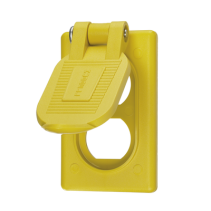 HUBBELL, HUB-HBL-52C-M22, Tapa Resistente a Intemperie para Contacto Dúplex/ Color Amarillo/ Grado Marino.