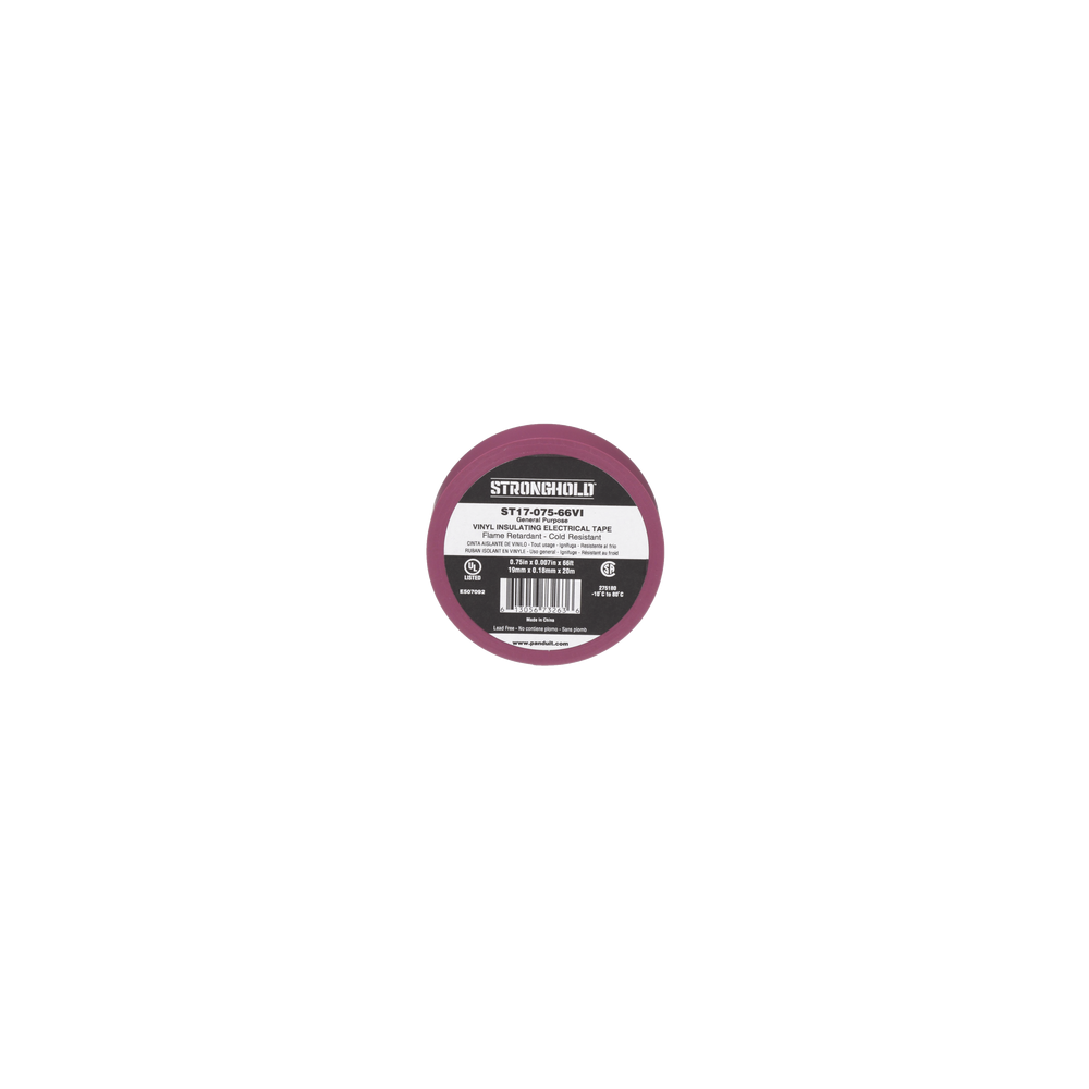 PANDUIT, ST17-075-66VI, Cinta Eléctrica STRONGHOLD para Aislar, de PVC, Uso General Reparación y Mantenimiento, Grosor de 0.18mm