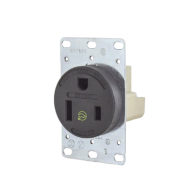 HUBBELL, HUB-9650-FR, Receptáculo Individual de 50 A 250 V / 2 Polos 3 Hilos/ Nema 6- 50 R / Color Negro/ Grado Industrial-Comer
