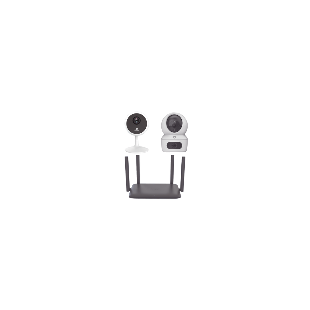 EZVIZ, CS-C1CH7C/KR, Kit de cámaras WiFi Para Uso en Interior / Incluye 1 pieza CS-H7C / 1 pieza CS-C1C / 1 Pieza de Router DS-3