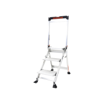 Little Giant Ladder Systems, JUMBO-STEP-3WHR, Escalera de Tijera con Punto de Apoyo Anti-caídas de 0.67 m (Nivel de Pie), con Pe