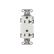 HUBBELL, HUB-DR20-WHI, Contacto Duplex Decorador 20 A 125V / 2 Polos 3 Hilos/ Nema 5-20 R / Color Blanco.