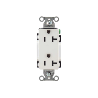 HUBBELL, HUB-DR20-WHI, Contacto Duplex Decorador 20 A 125V / 2 Polos 3 Hilos/ Nema 5-20 R / Color Blanco.