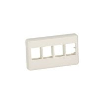 PANDUIT, NK4MFIW, Placa de Pared Para Mueble Modular, Salida Para 4 Puertos Keystone, Color Blanco Mate
