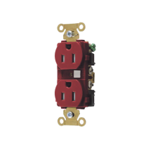 HUBBELL, HUB-HBL-5262-RTR, Contacto Duplex 15 A 125 V / A Prueba de Manipulaciones / Nema 5-15R / Color Rojo.