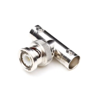 RF INDUSTRIES,LTD, RFB-1730, Adaptador en T para 75 Ohm de Conector BNC Macho a Doble BNC Hembra, Níquel/ Oro/ Teflón.