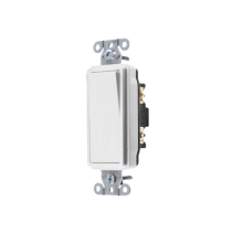 HUBBELL, HUB-DS-120W, Interruptor Decorador de 20 A 120-277 V CA/ Unipolar / Cableado Lateral y Posterior / Color Blanco.