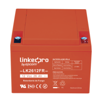 LINKEDPRO BY EPCOM, LK2612FR, Batería 12 V / 26 Ah / UL / Tecnología AGM-VRLA / Vida útil promedio de 5 años / Retardante a la F