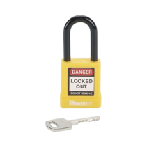 PANDUIT, PSL-8YL, Candado de Bloqueo LOTO de Seguridad Dieléctrico, Con Llave Única, Diámetro de 6.5 mm, Color AMARILLO
