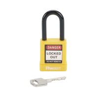PANDUIT, PSL-8YL, Candado de Bloqueo LOTO de Seguridad Dieléctrico, Con Llave Única, Diámetro de 6.5 mm, Color AMARILLO