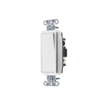 HUBBELL, HUB-DS-315W, Interruptor Decorador de 15 A 120-277 V CA/ 3 Vías / Cableado Lateral y Posterior / Color Blanco.