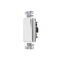 HUBBELL, HUB-DS-315W, Interruptor Decorador de 15 A 120-277 V CA/ 3 Vías / Cableado Lateral y Posterior / Color Blanco.