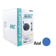 PANDUIT, NUC6C04BU-FE, Bobina de Cable UTP 305 m. de Cobre, NetKey, Reelex, Azul, Categoría 6 (24 AWG), 1000Mbps, PVC (CM), de 4