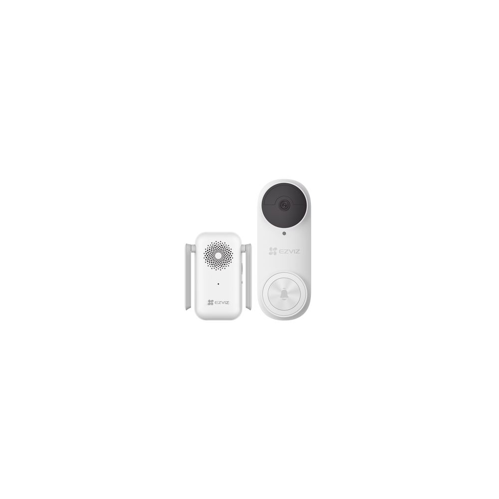 EZVIZ, CS-DB2KIT, Timbre con Cámara Wi-Fi (Doorbell) de Batería Recargable / Libre de Cables / Uso Exterior Con Protección (IP65