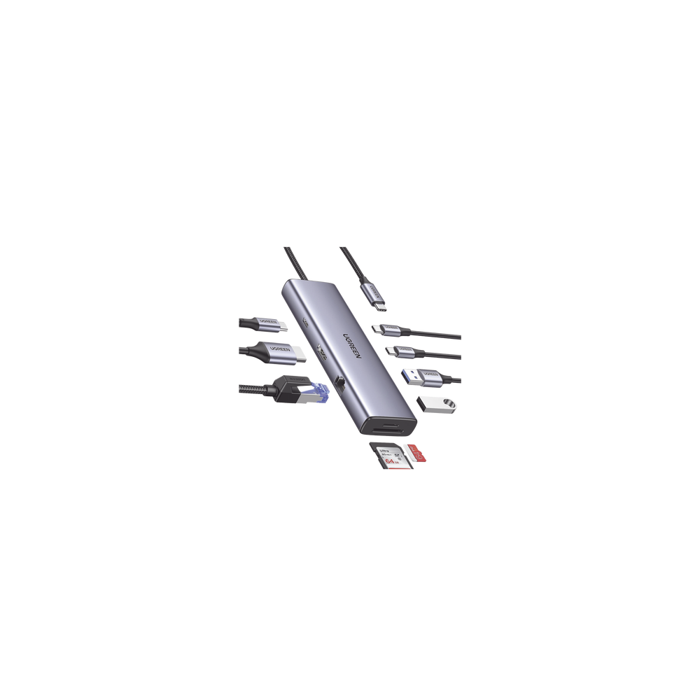 UGREEN, 15375, HUB USB-C (Docking Revodok) 9 en 1 | 2 USB-A 3.0 (5Gbps) | 2 USB-C (5Gbps) | USB-C PD Carga 100W | HDMI 4K@60Hz |
