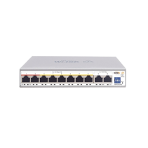 WI-TEK, WI-PS210G, Switch PoE No administrable / PoE de Largo Alcance Hasta 250m / 8 Puertos PoE 10/100Mbps (Puerto 1 Hasta 60W,