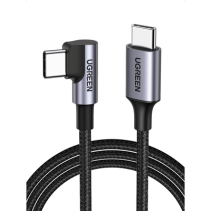 UGREEN, 50125, Cable USB-C a USB-C | 2 Metros | Conector con Ángulo Recto de 90° | Carga Rápida de hasta 60W | 480 Mbps | PD3.0 