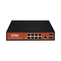 WI-TEK, WI-PMS310GF-ALIEN, Switch Administrable de 8 puertos Gigabit Ethernet con PoE 802.3 af/at y 24V Pasivo + 2 SFP Gigabit, 